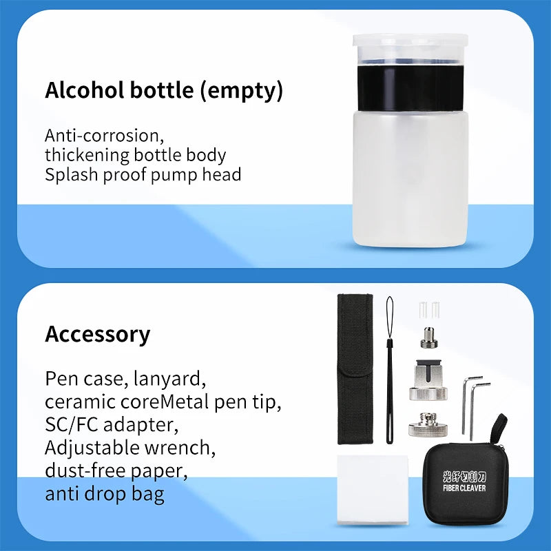 Fiber Optic Tool Kit With S-6C Fiber Cleaver Optical power meter(OPM) 15mW Visual fault locator(VFL) Fiber Stripper FTTH Tools