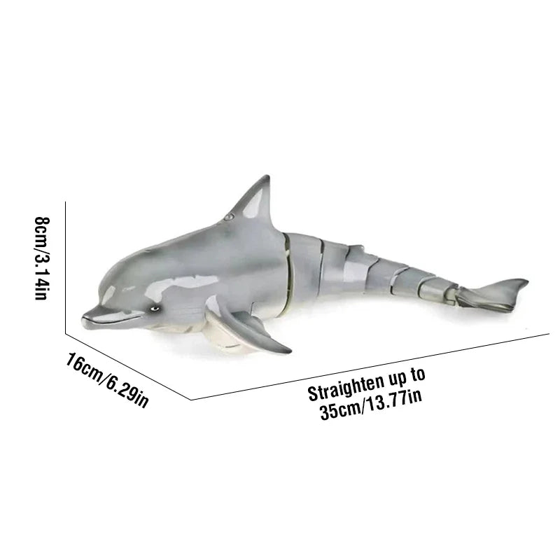 Rc Animal 2.4G Remote Control Dolphin with Light Biomimetic Electric Water Toys for Pool Waterproof Radio-Control Boat Kids Gift
