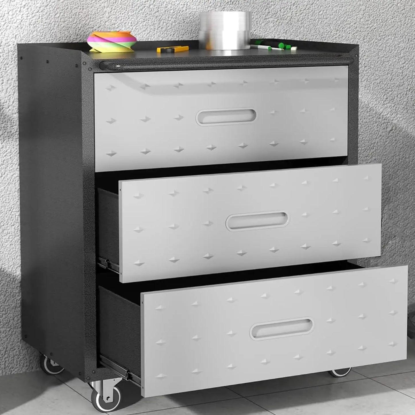 Mobile Tool Storage Cabinet with Wheels,Heavy Duty Rolling Tool Cabinets for Garage,Metal Storage Cabinets with 4 Drawer