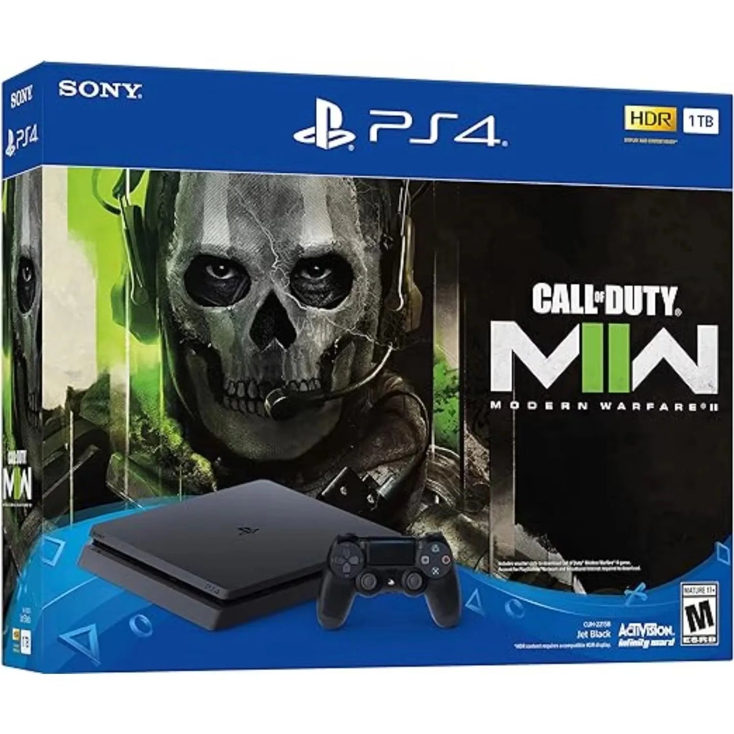 Sony PlayStation 4 Slim Call of Duty Modern Warfare II Bundle 1TB PS4 Gaming Console, Jet Black