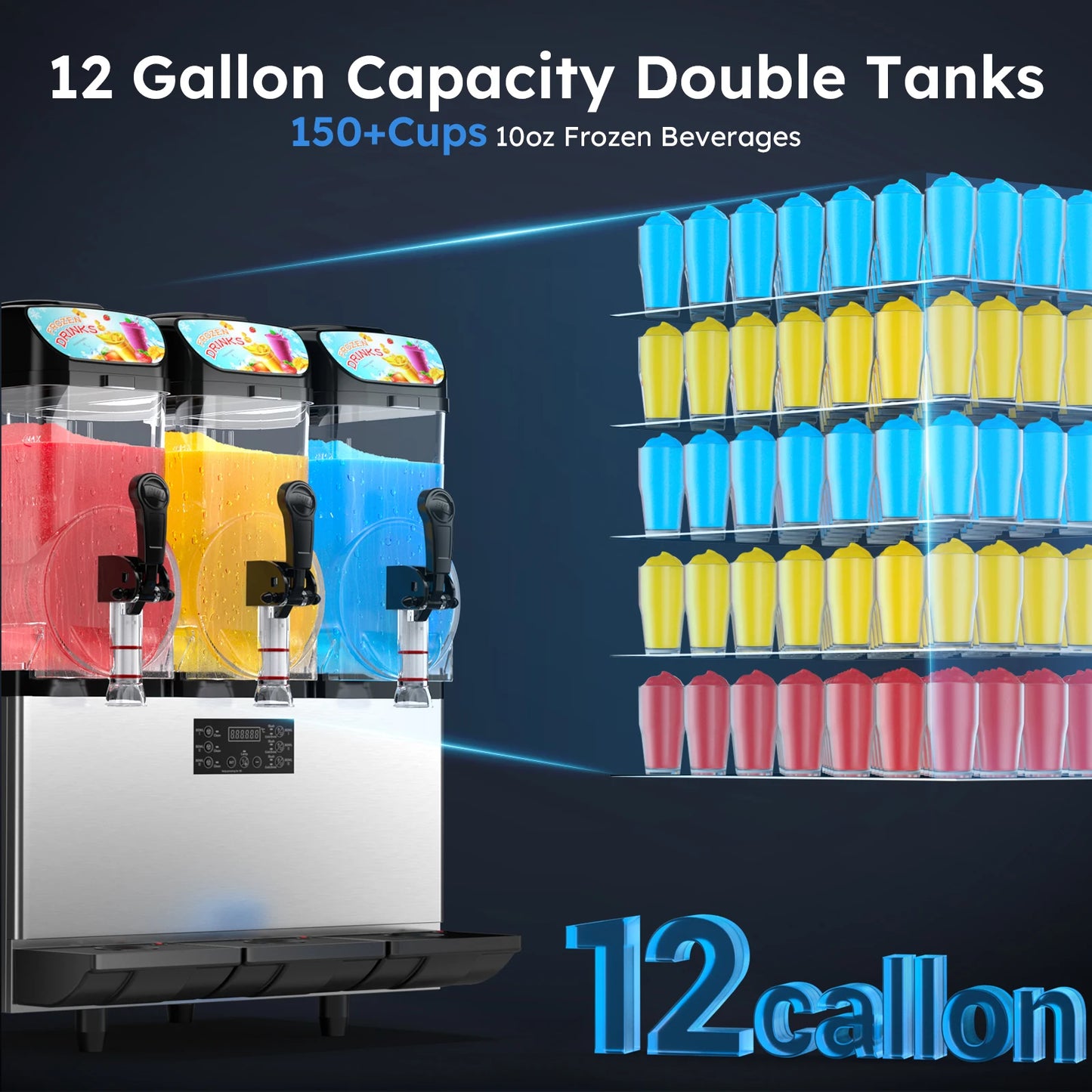 45L Commercial Slushy Machine for Home Use with Automatic Cleaning Frozen Drink Maker for Cocktails and Margaritas