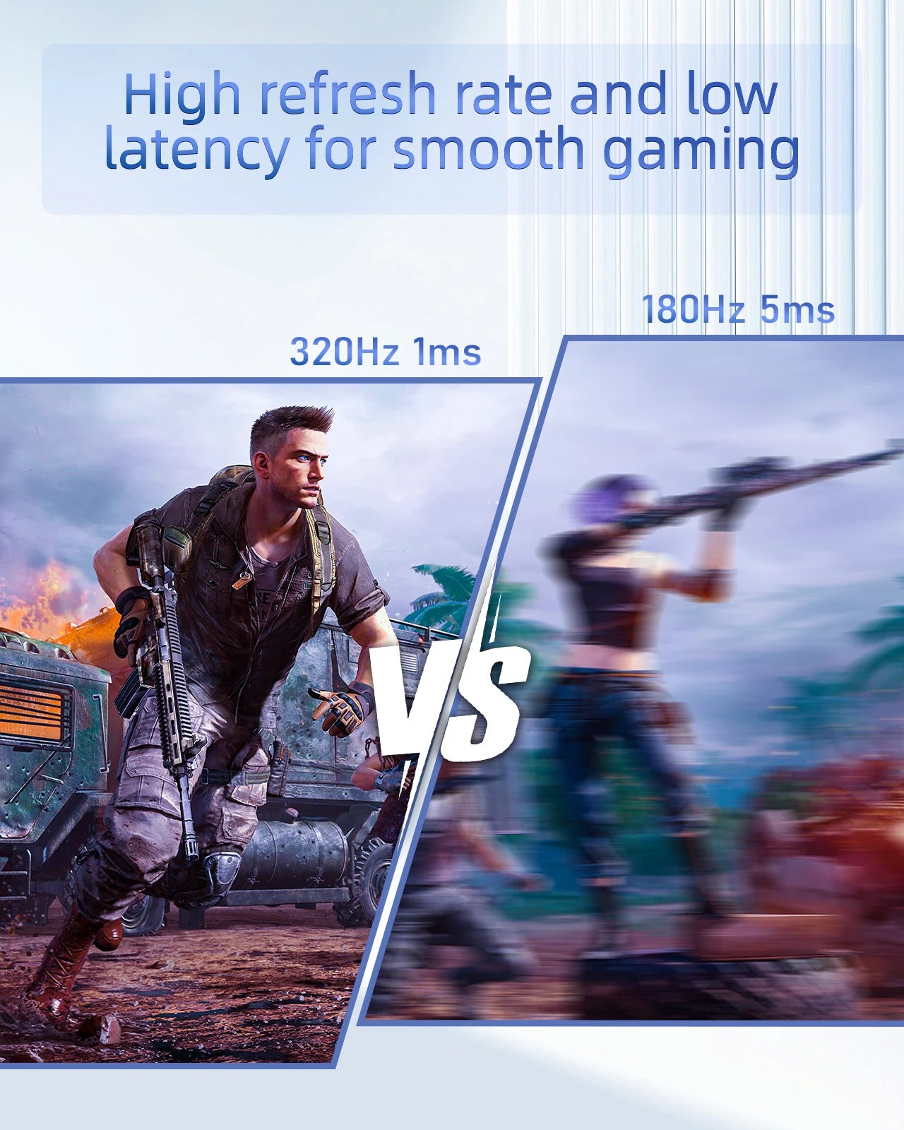 FYHXele 24.5 Inch HDMI DP Gaming Monitor Wide View Angle 320Hz 1080P PC Monitor 1ms Fast Response with LED Background Light