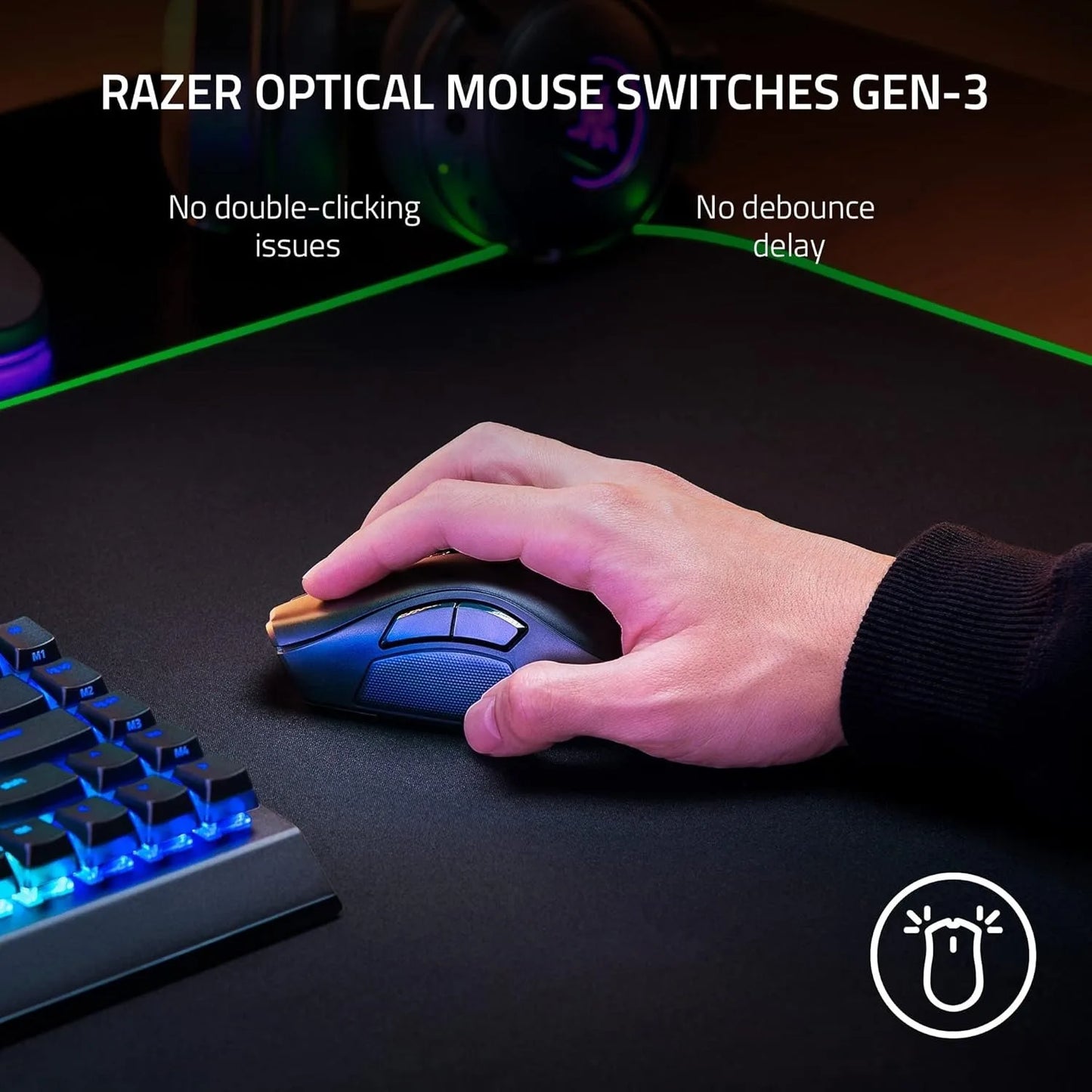 Razer Naga V2 Pro Wireless Gaming Mouse - 19+1 Buttons, Swappable Side Plates, 30K DPI, HyperScroll Pro, 300Hr Battery