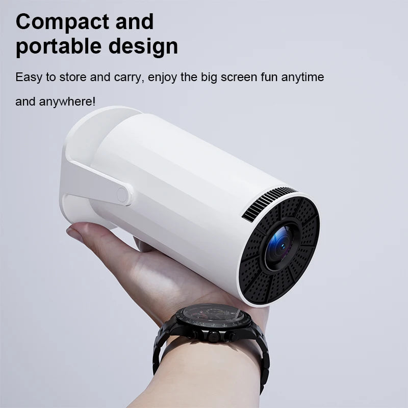 2025 New 4K Smart Android Projector - 180 °   Rotating Stand + Auto Keystone, Home/Office/Camping All-In-One - Wifi/Bluetooth Dual