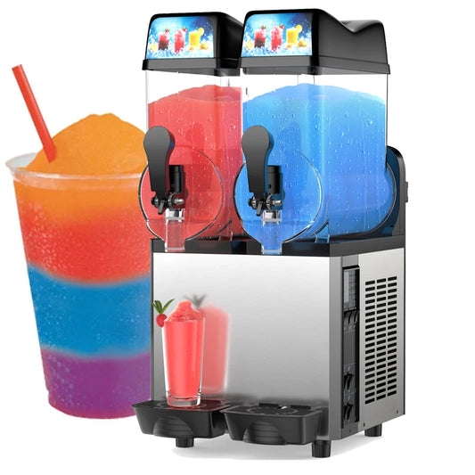 30L Commercial Slushy Machine Frozen Beverage Maker 5-45 Minute Cycle 8 Gal Capacity 110V