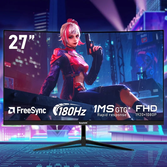 Gawfolk New Store Opening Event 27-inch Gaming Monitor, 180Hz Computer Monitor, FHD 1080P PC Monitor,