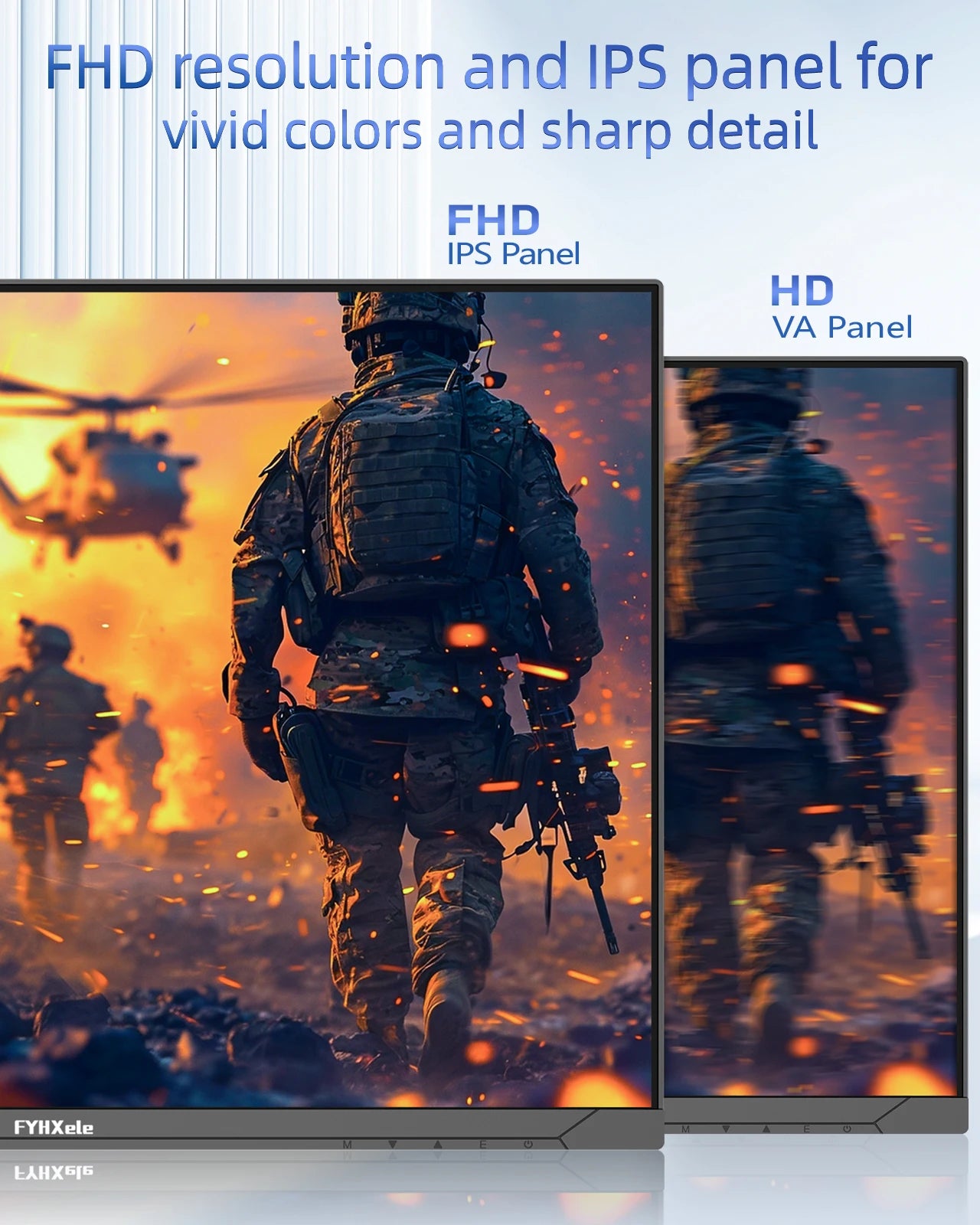 FYHXele 24.5 Inch HDMI DP Gaming Monitor Wide View Angle 320Hz 1080P PC Monitor 1ms Fast Response with LED Background Light