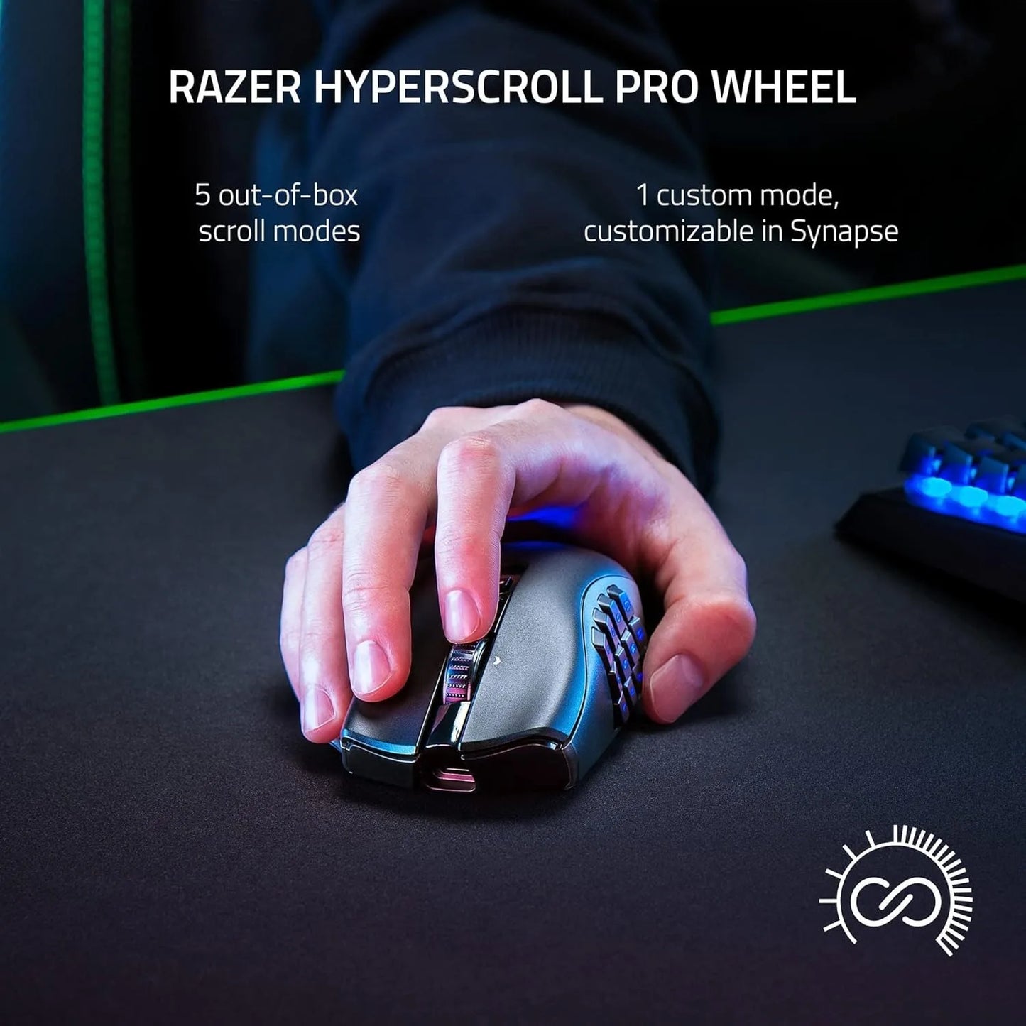 Razer Naga V2 Pro Wireless Gaming Mouse - 19+1 Buttons, Swappable Side Plates, 30K DPI, HyperScroll Pro, 300Hr Battery