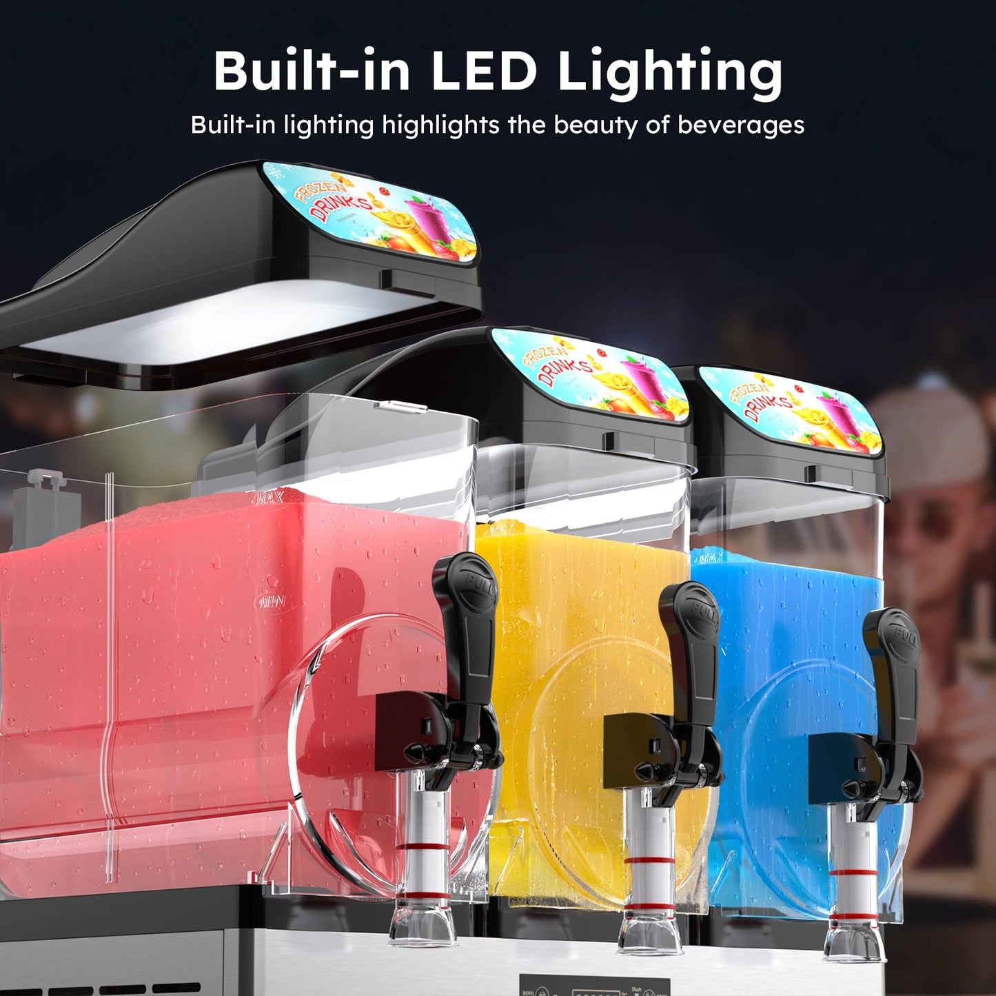 45L Commercial Slushy Machine for Home Use with Automatic Cleaning Frozen Drink Maker for Cocktails and Margaritas