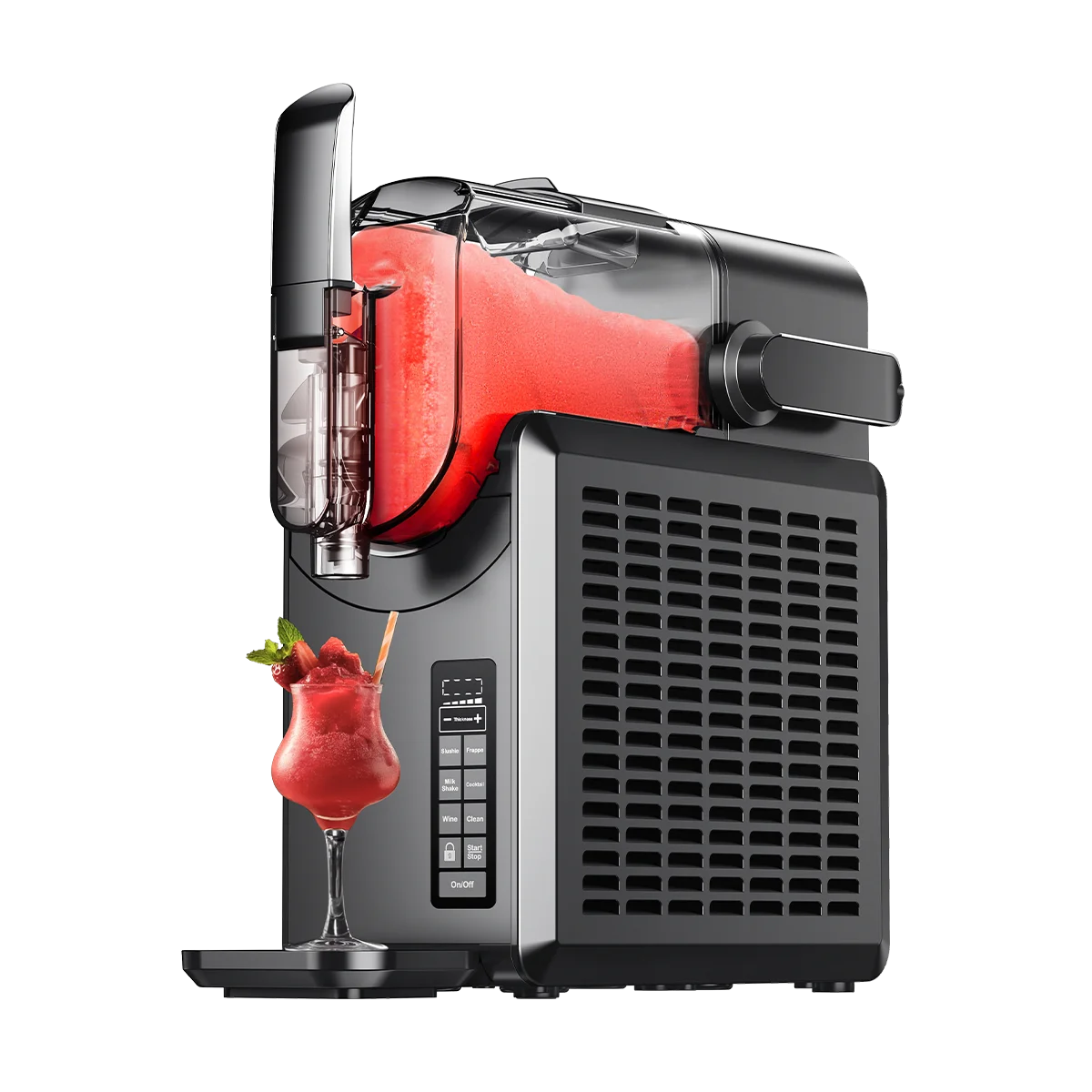 SIMZLIFE No Ice Needed 88 oz Slushie Machine Professional Frozen Drink Maker for Home with Self-Cleaning Function 5 Programs