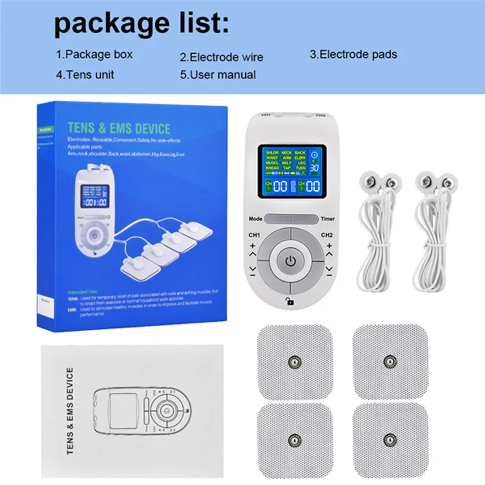 Low Frequency Pulse Physiotherapy Electronic EMS Tens Massager Machine Frequency Device Electric Nerve Muscle Stimulator Health