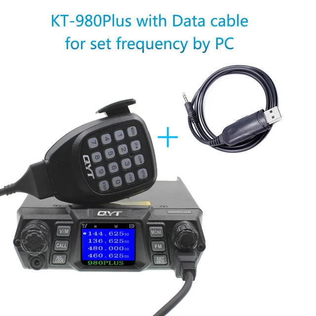 QYT KT-980Plus High Power 50W Dual Band 136-174&400-470MHz 200CH Dual Band Quad Standby Car Mobile Two Way Radio 980plus