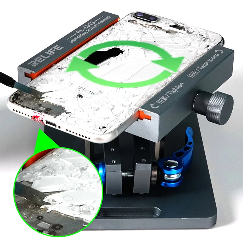 RL-601S mobile phone fixing fixture, 360°rotation fixed clamping, removing mobile phone back glass door,glue removal tool