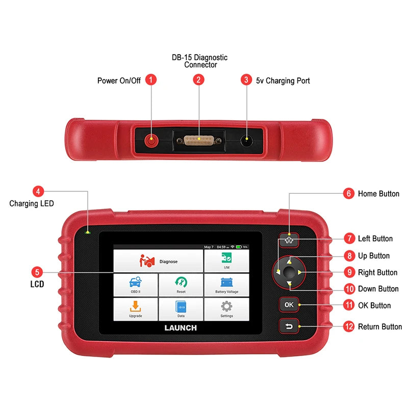 New Arrival LAUNCH CRP129X V2.0 OBD2 Scanner DIY Code Reader Car Scan Tool Autoscanner Automotive Diagnostic Tools Diagnosis