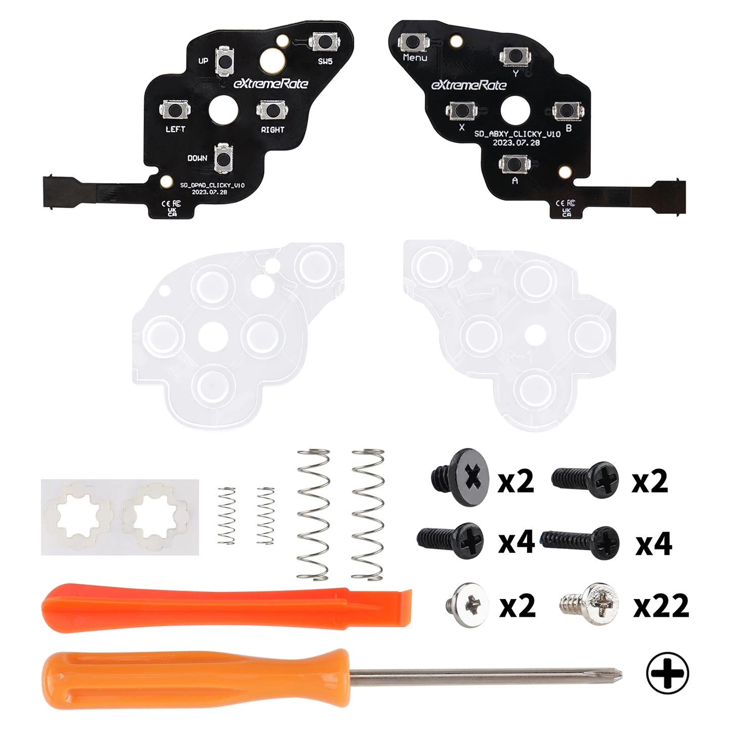 eXtremeRate Face Clicky Kit for Steam Deck LCD Handheld Console, Custom Dpad View A B X Y Menu Keys Face Button Mouse Clicky Kit
