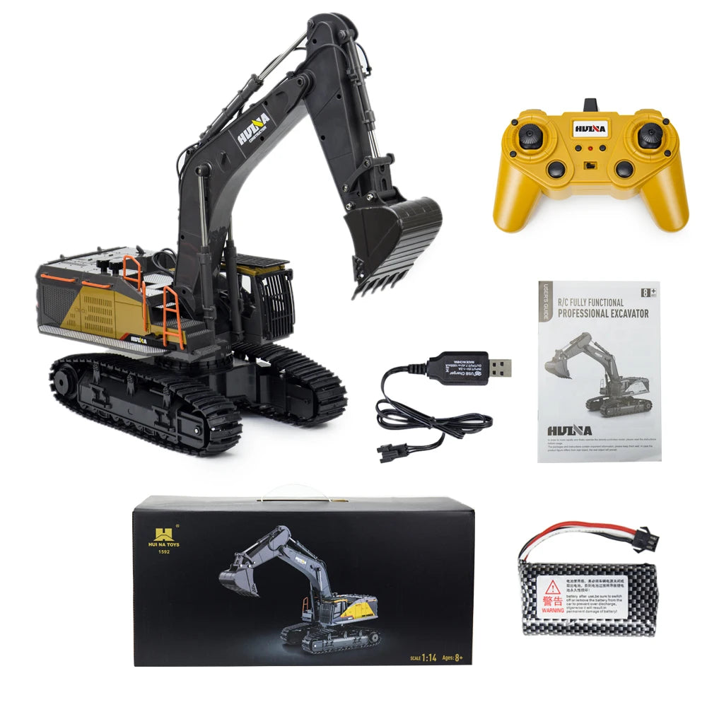 1/14 Scale 22CH Huina 1592 Radio Control Excavator Truck Model For 8+ Years Old