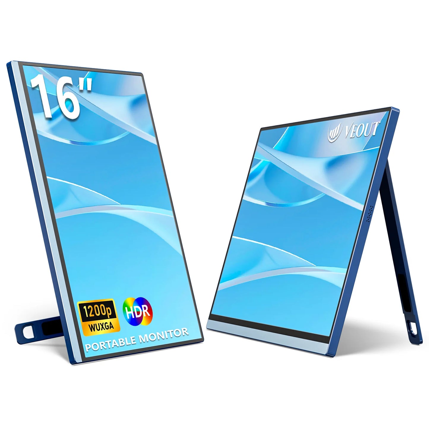 16" VEOUT Portable Monitor 1920 * 1200P IPS 16:10 Laptop Monitor with USB-C, Freesync HDMI Gaming Monitor Featuring a Kickstand