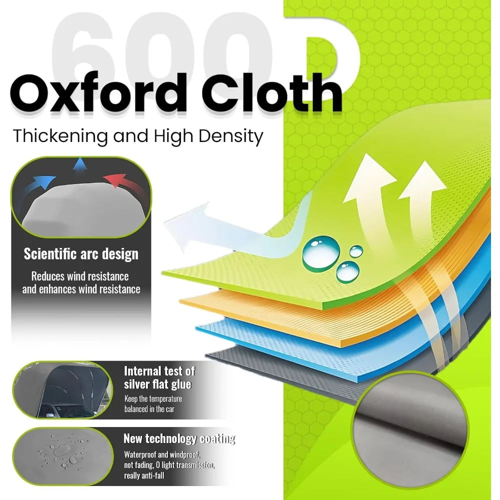 18×8.2×7.5FT All Weather Proof Carport, Heavy Duty Carport, Portable Stainless Steel Garage, Retractable Folding Automatic Car T