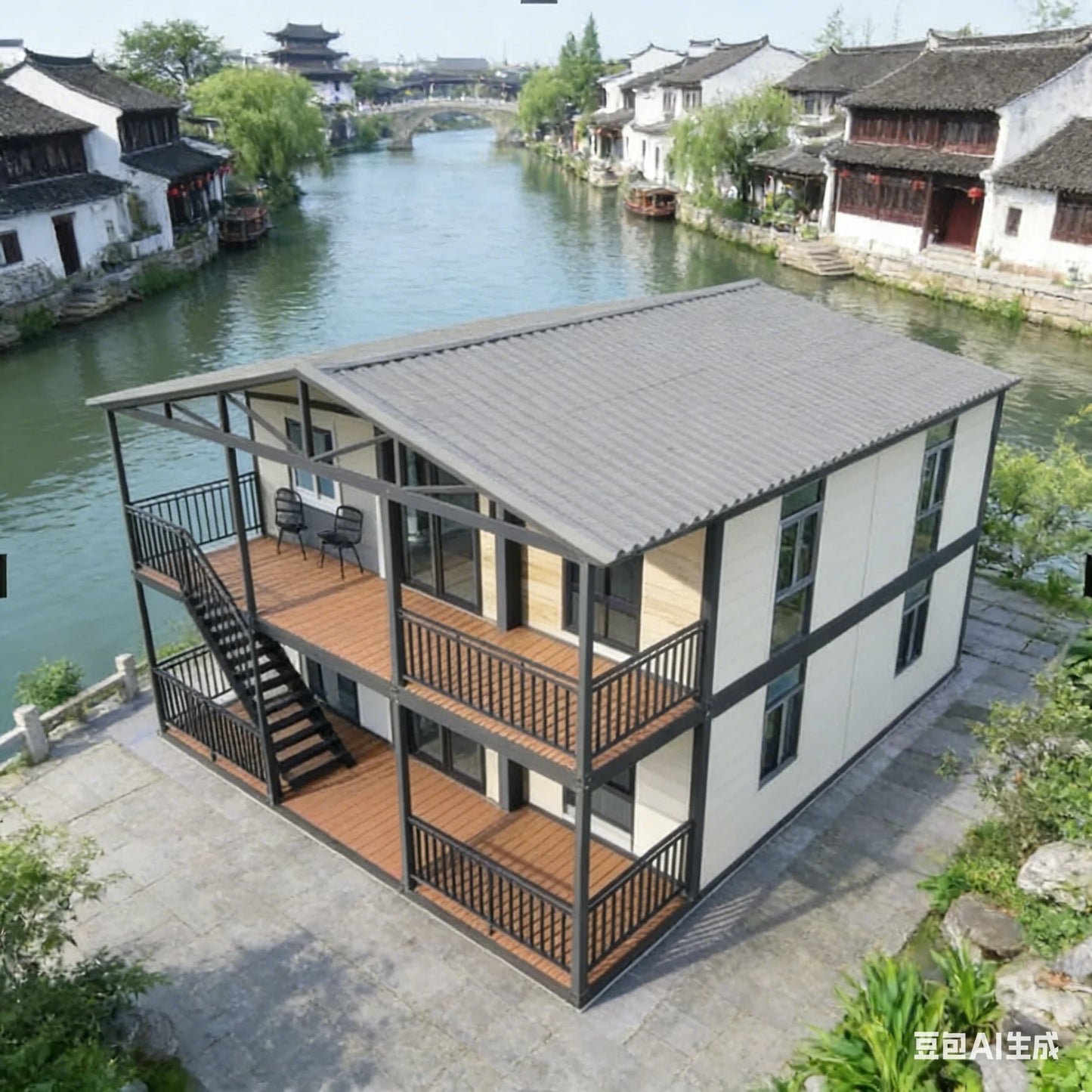 Customized 20ft 40ft Folding Prefab 2 Story Container House Luxury Expandable Container Houses Prefabricated Container Home