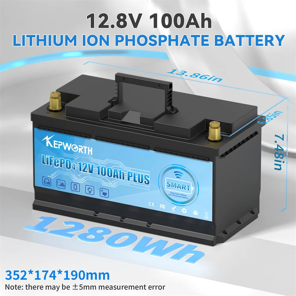 New 12V 50 100 120 135 180 200 300 400Ah LiFePO4 Battery Pack With Upgraded BMS Lithium Power Golf Cart RV Campers Off-Road