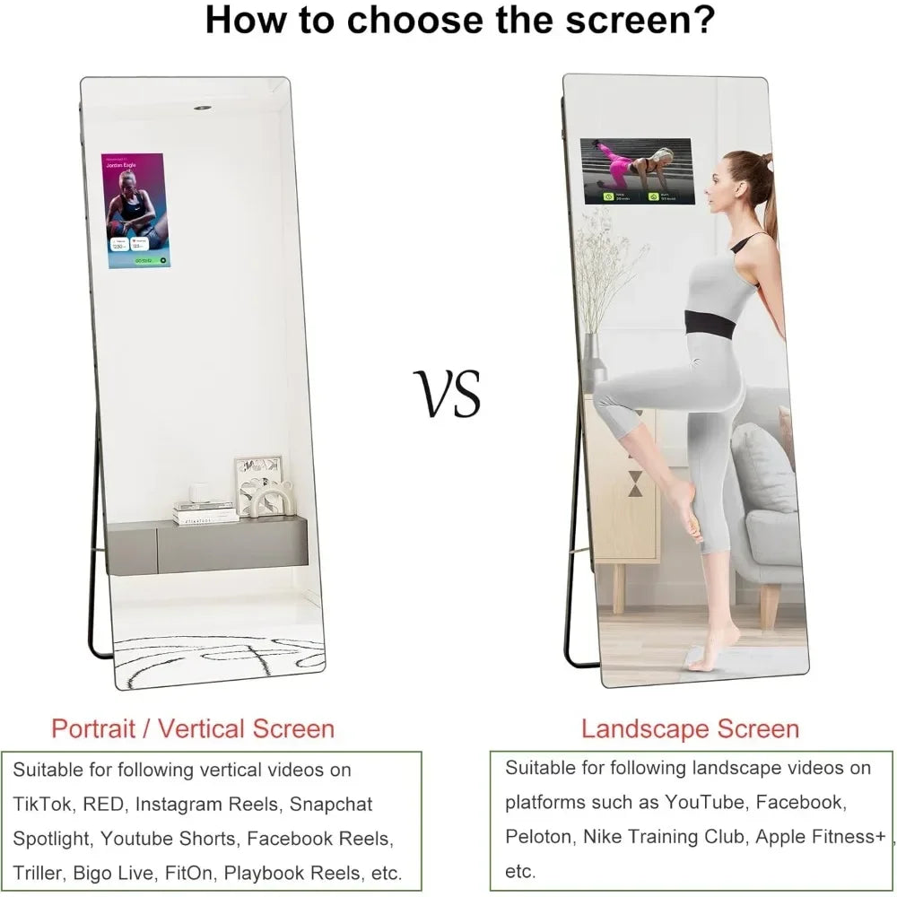 home.Great deal.Smart Home Gym Mirror, Trainer Workout Mirror with 14" Screen Display, Support Phone Casting Function