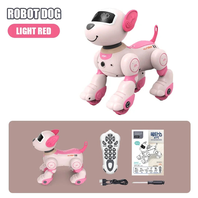 Smart RC Stunt Dog Follow Touch Interactive Voice Control Robot Dance Music Light Intelligent Programming Kids Educational Toys