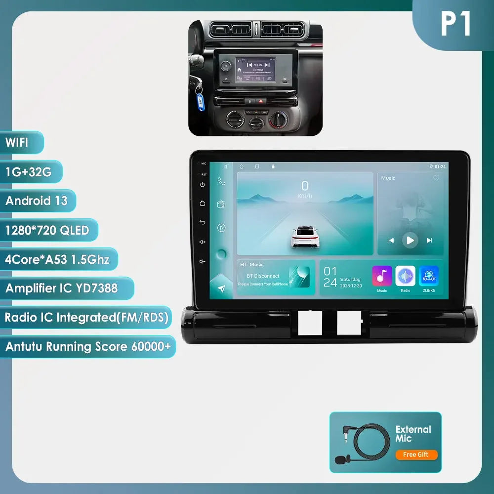 Hizpo Car Electronics Intelligent Systems For Citroen C3 C4 Aircorss (Brazil) 2017 - 2023 Auto Radio Carplay Android Auto GPS 4G