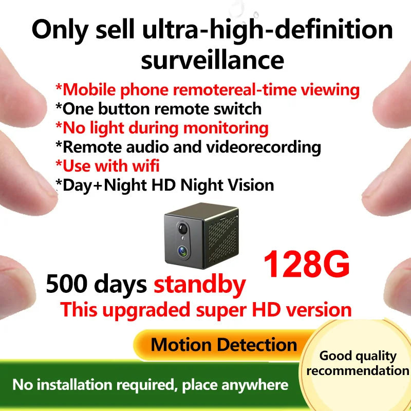 Q Brand Ultra-High Definition Small Camera Wireless Monitor Home Wifi Remote Mobile Phone 360-Degree Panoramic Mini Photography Indoor Home Connected Plug-In-Free Cat Eye Non-Micro Non-Invisible Non-Hidden