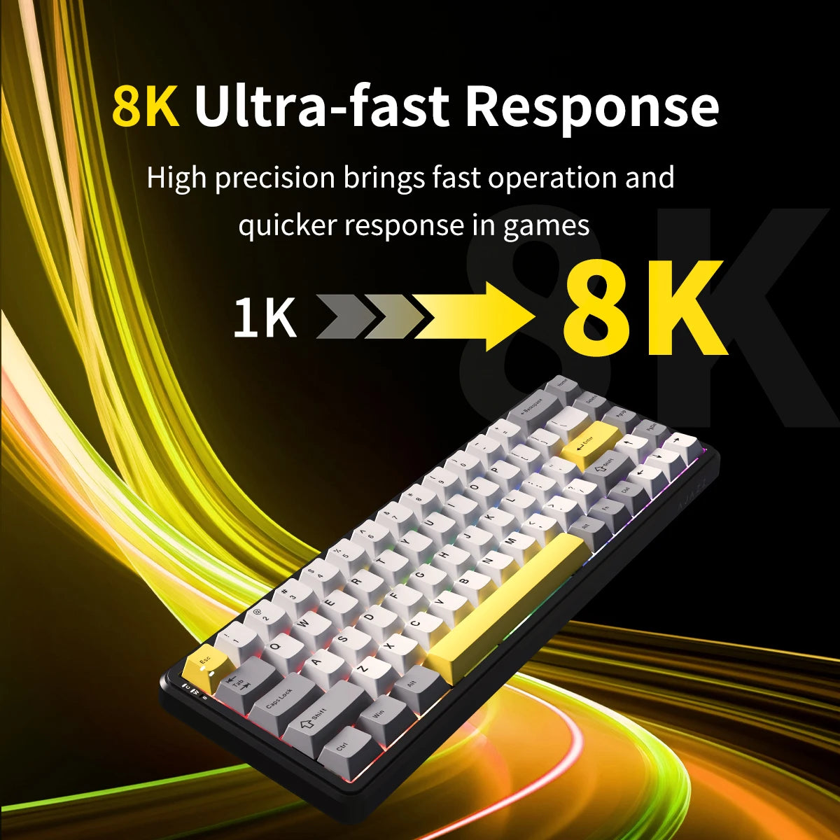 AJAZZ AK680MAX-Hall gaming magnetic Switch-wireless mechanical keyboard supports wired 8K refresh rate-RGB-DIY