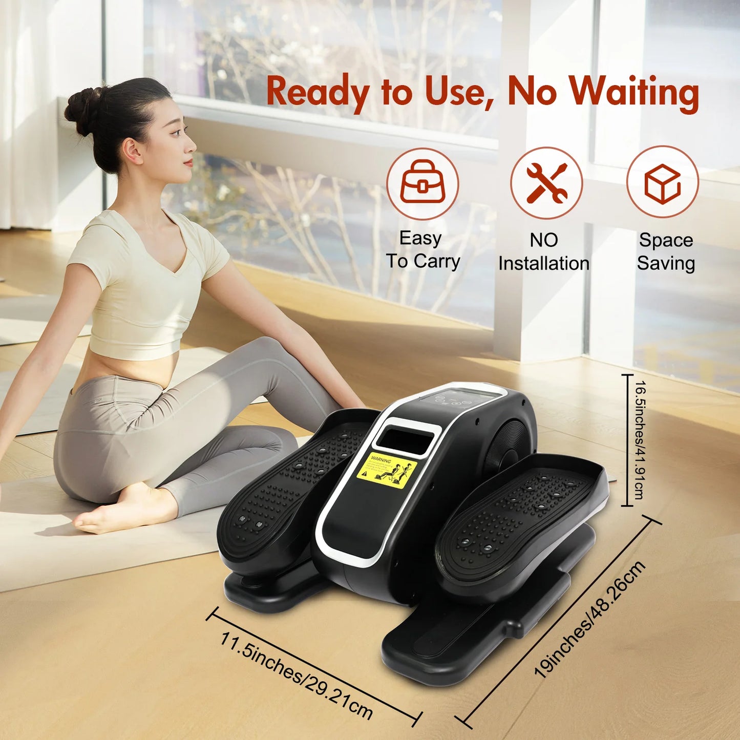 Under Desk Elliptical Electric Portable Remote Control LCD Display Seated Pedal Exerciser Electric Modes 12 Adjustable Speeds