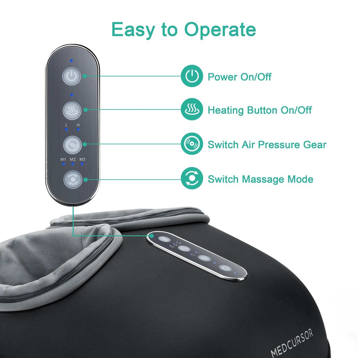 Medcursor Shiatsu Foot Massager Machine with Heat Roller Muscle Relaxation Pain Relief Electric Fully Wrapped Foot Massage