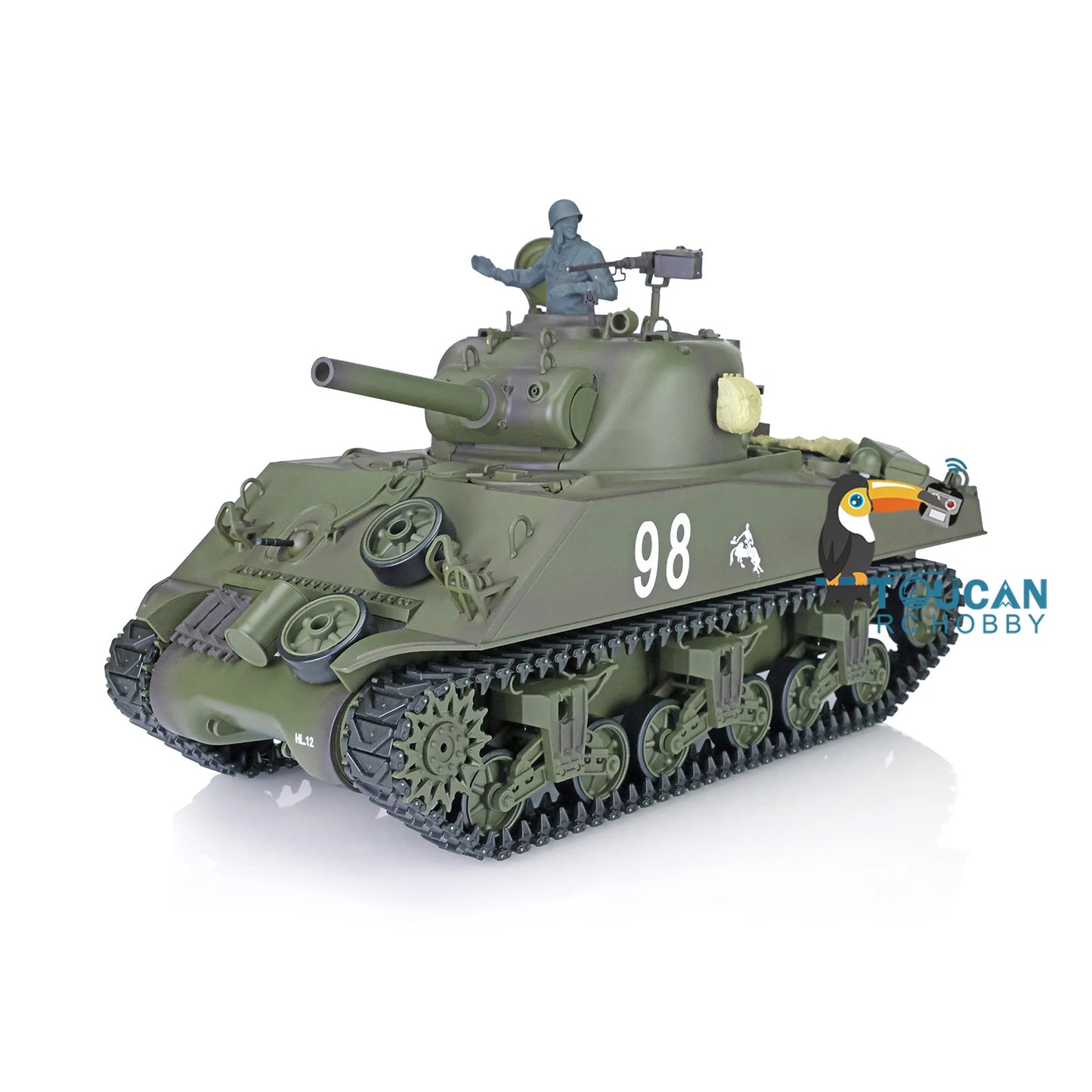 US Stock 1/16 Henglong RTR RC Tank M4A3 Sherman 3898 2.4G 7.0 Plastic Model US Army Military Toy Panzer for Enthusiasts TH17665