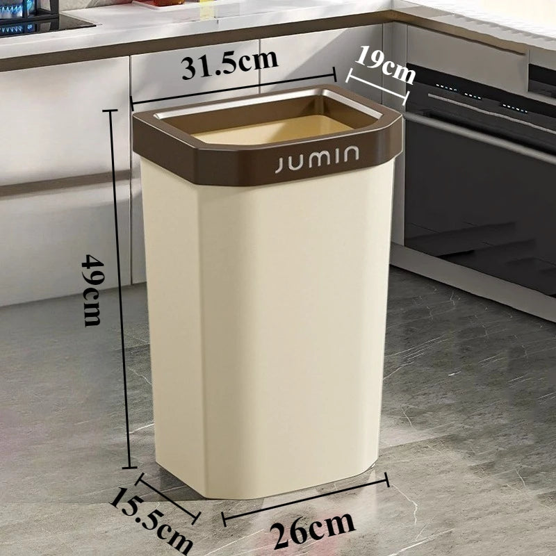 Plastic Trash Cans Large Capacity Square Trash Bin Kitchen Food Waste Disposal Garbage Bins Kitchens Household Accessories