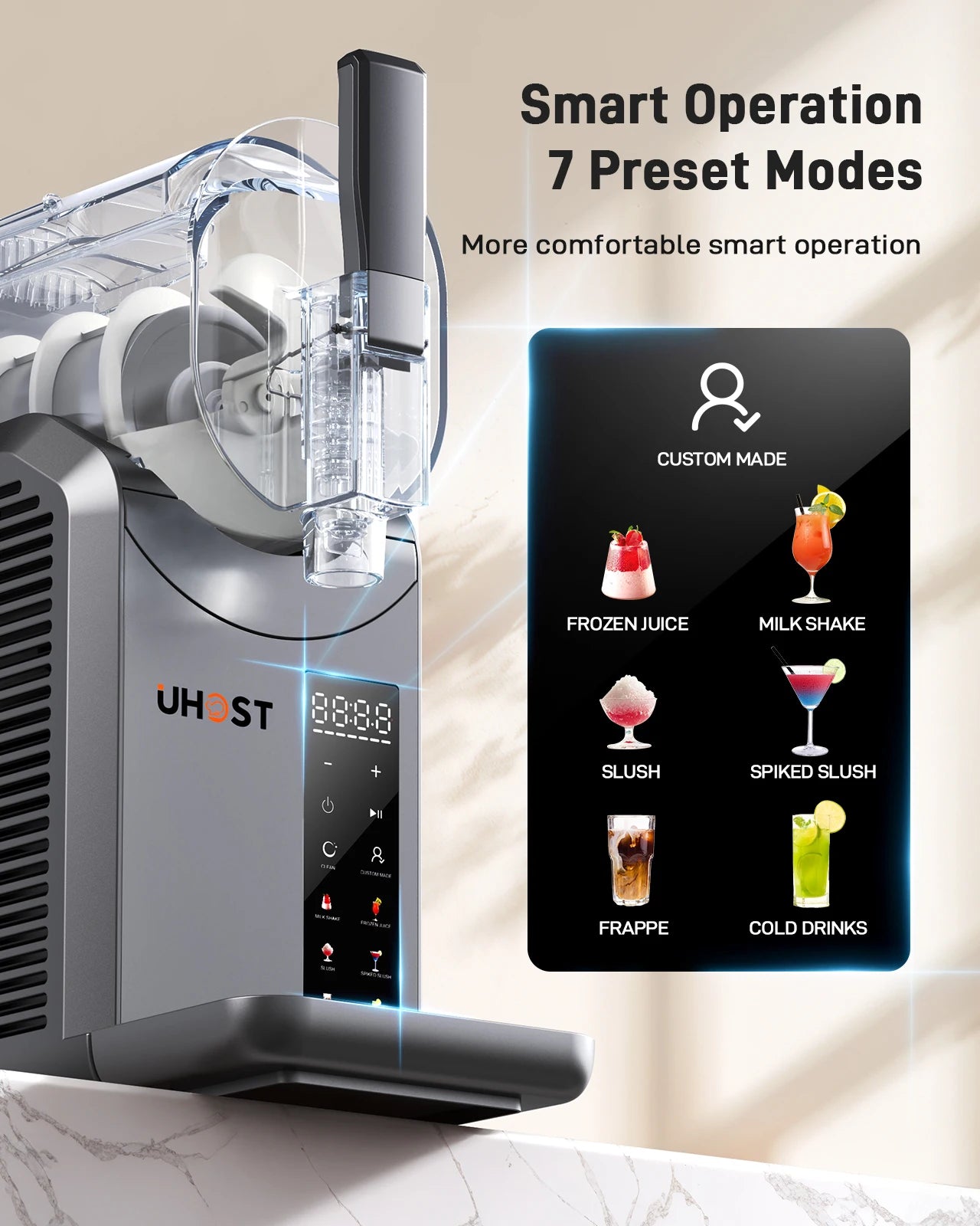 No Ice Needed Slushie Machine 72 oz Frozen Drink Maker Fast Freezing Slushy Machine Self-Cleaning 40dB Quiet Operation for Home