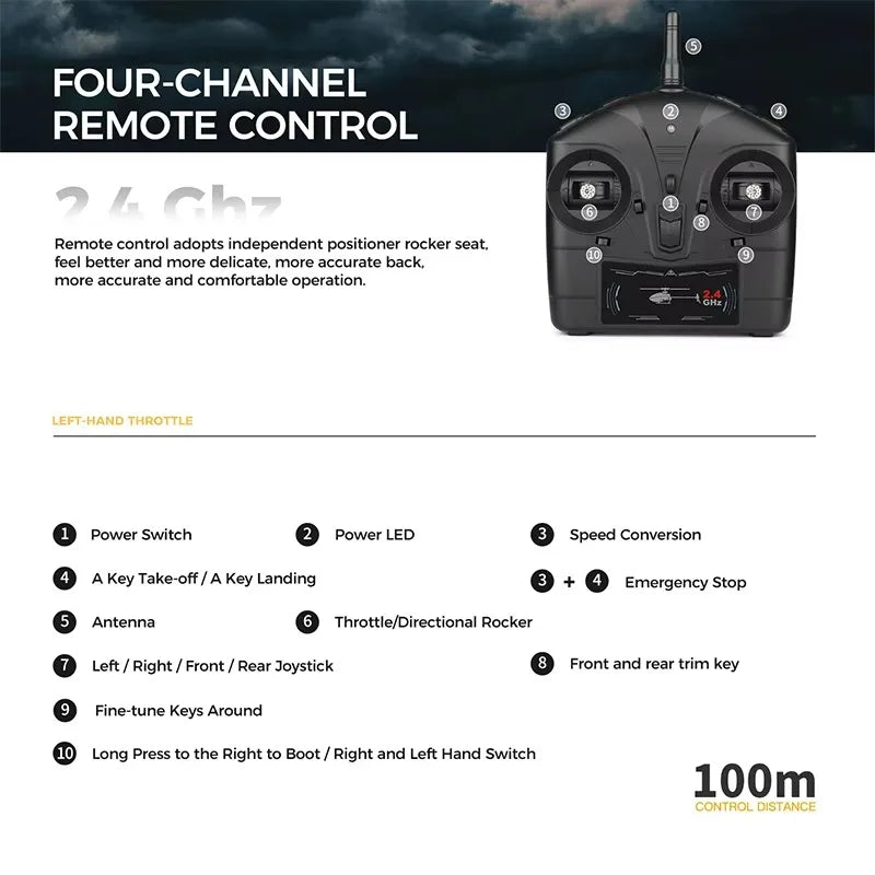 Wltoys K170 RC Helicopter UH-60L 4 Channel Remote Control brushless Helicopters with Gyro and LED Light Durable Airplane Toy