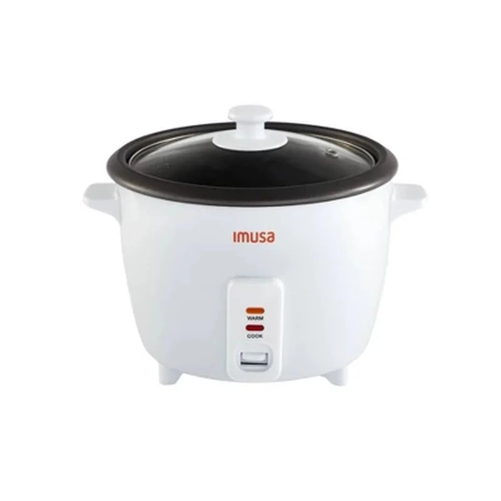 5 Cup Rice Cooker Non-Stick Ceramic Pot Cool Touch Handles Measuring Cup Serving Spoon Automatic Warm Function Compact Kitchen