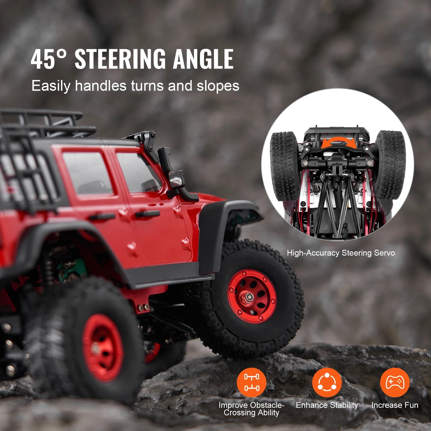 SucceBuy Fast RC Cars 3km/h 1/24 Off Road All Terrain 4WD with Full Lighting Remote Control Racing Truck for Adults & Kids Toys