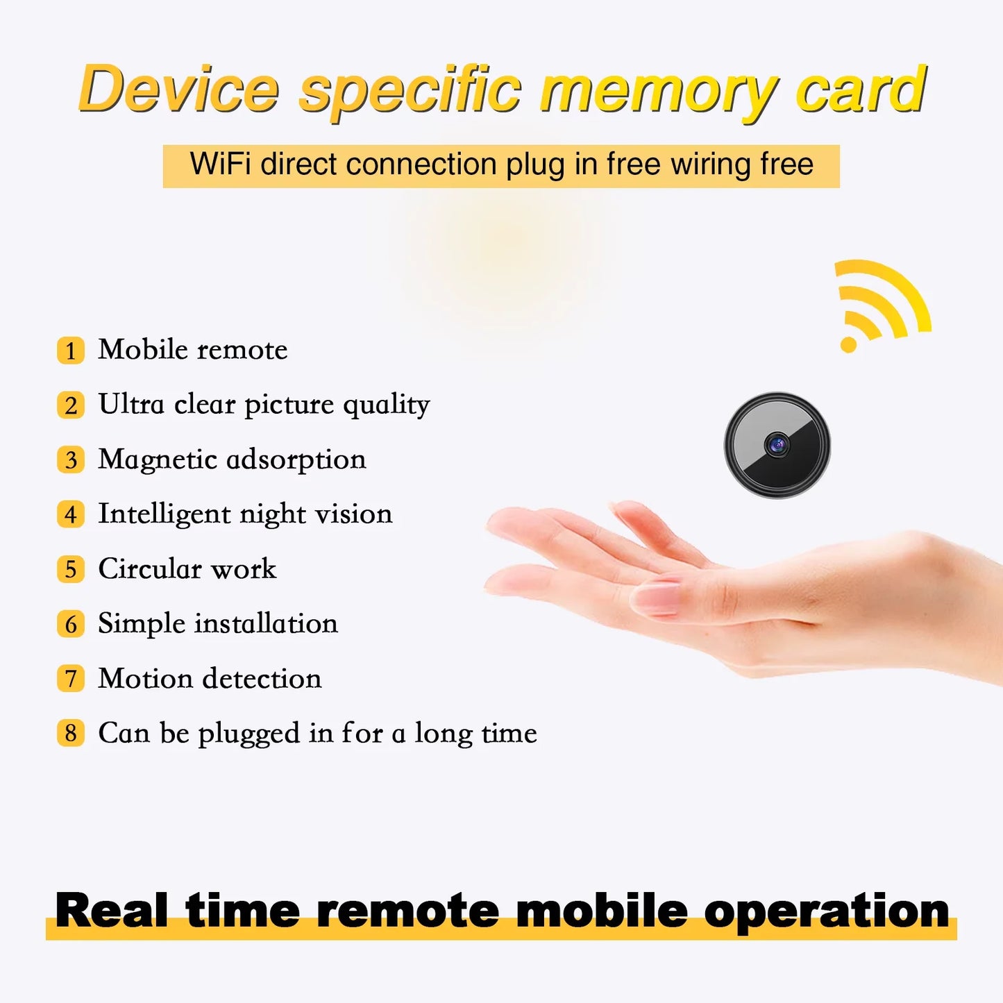 Y13 Only 0.9 inch Camera with Audio/Video Small Cameras for Home Indoor Use Cam Night Vision and Motion Detection