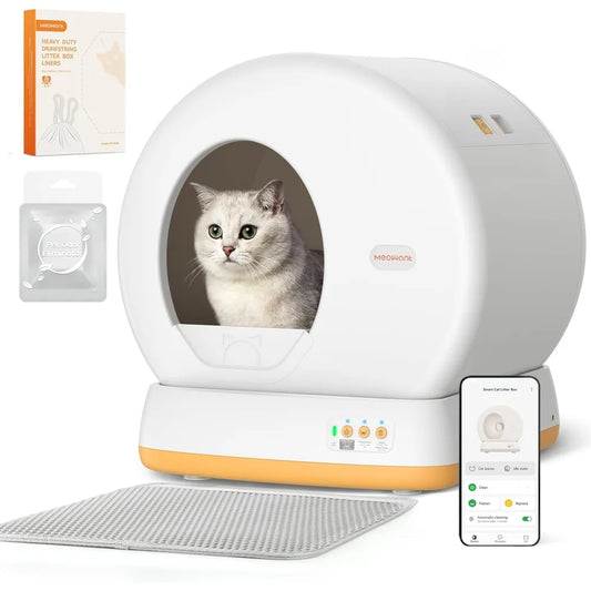 Self-Cleaning Cat Litter Box, Advanced Safety System Automatic Cat Litter Box Perfect for Multi Cats,