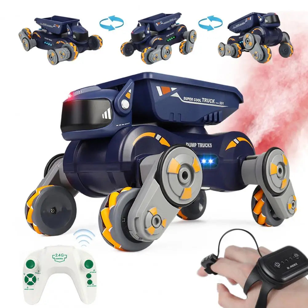 360-degree Rotation Rc Car Electric Rc Stunt Car with Light Music Gesture Sensing Robot Dog Toy 2.4ghz Remote for Toddlers
