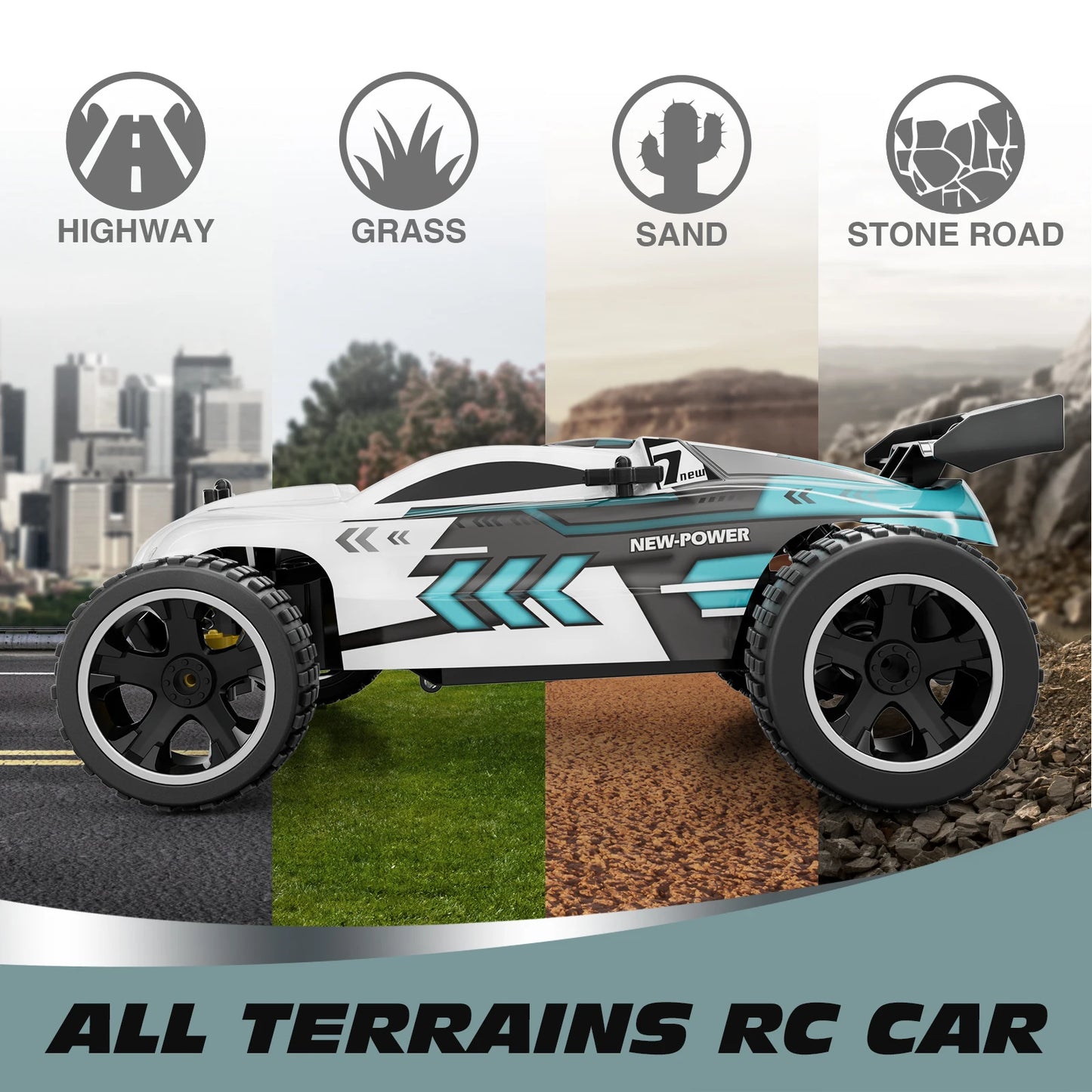 RC Cars Remote Control Car for Kids, 1:18 Scale 20 KM/H 2WD Offroad Buggy, 2.4GHz RC Racing Car with 50-Min Playtime, Toys Gifts