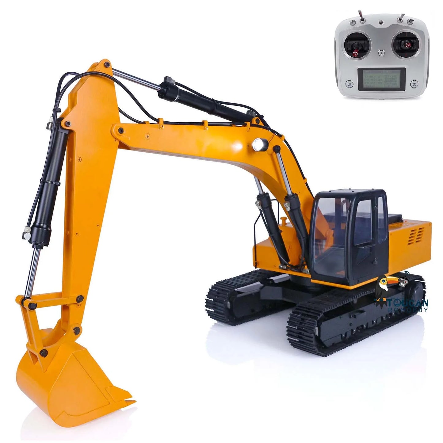 US Stock JDM 1/12 Hydraulic RC Excavator Painted Finished Car Model Pump Tracks Elextric Digger Remote Control Truck Model Toys