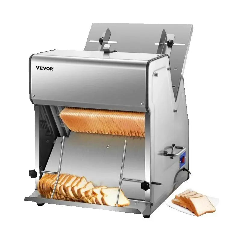 SucceBuy Commercial Bread Slicer Stainless Steel 12mm Blades Electric Bread Cutting Machine Kitchen Appliance Toast Processor