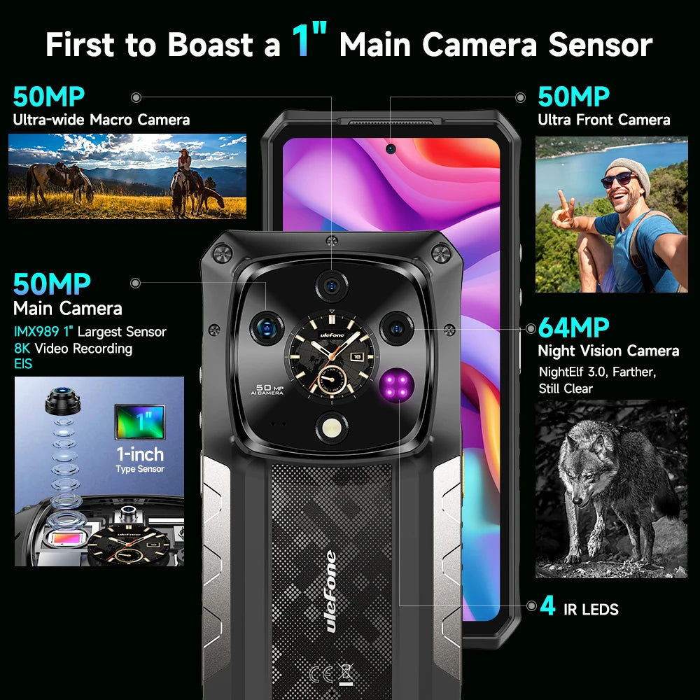【Ships from US 】Ulefone Armor 28 Ultra 5G AI Rugged Phone 1TB ROM+32GB RAM Android Smartphone AMOLED 6.67" 10600mAh Mobile phone