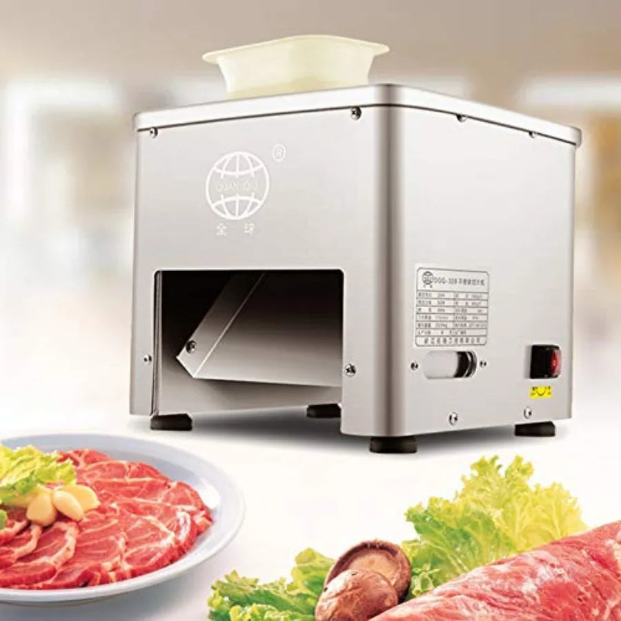 550W Commercial Meat Cutting Machine with 353 Lbs/H Capacity Stainless Steel Electronic Fresh Meat Slicer Shredded Cutter for K