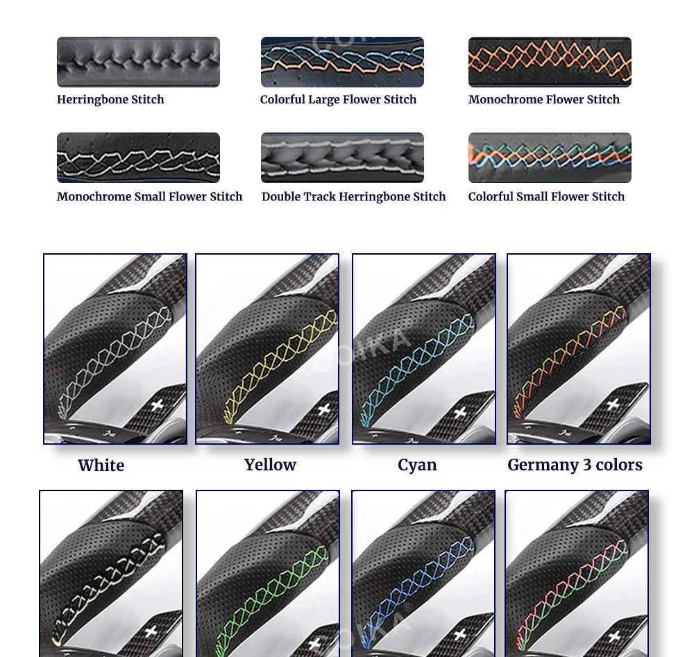 M Sport Full Leather Steering Wheel For BMW M3 F30 F15 F16 F20 F21 F25 F26 M5 F10 F11 F06 F07 F12 F13 F01 E90 E90 X5 E70 E87 E81