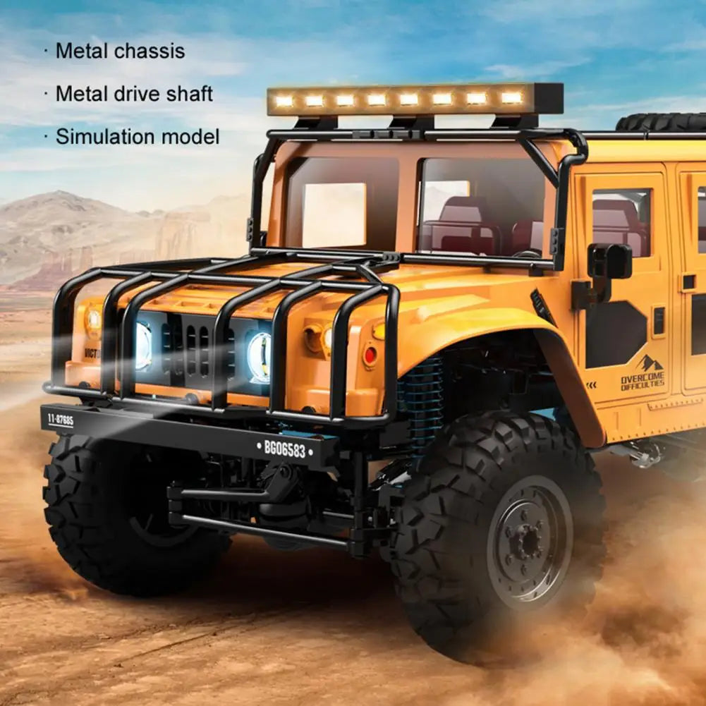 4 Wheels Drive Electric Truck Remote Control Off-Road Car with LED Light Rechargeable Kids Crawler Vehicle Toy Boys Girls Gift