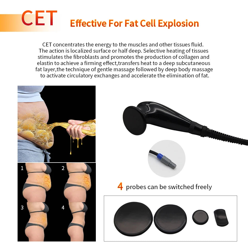 High Frequency Facial Indiba 448KHZ Microcurrent Face RF Massager Warm Physical Therapy Techniques CET RET Skin Beauty Equipment