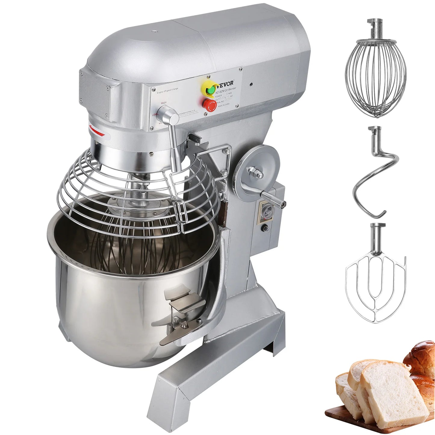 SucceBuy 10- 30L Electric Dough Machine Stainless Steel Commercial Cream Egg Whisk Mixer Processor Kitchen Food Stand Blender