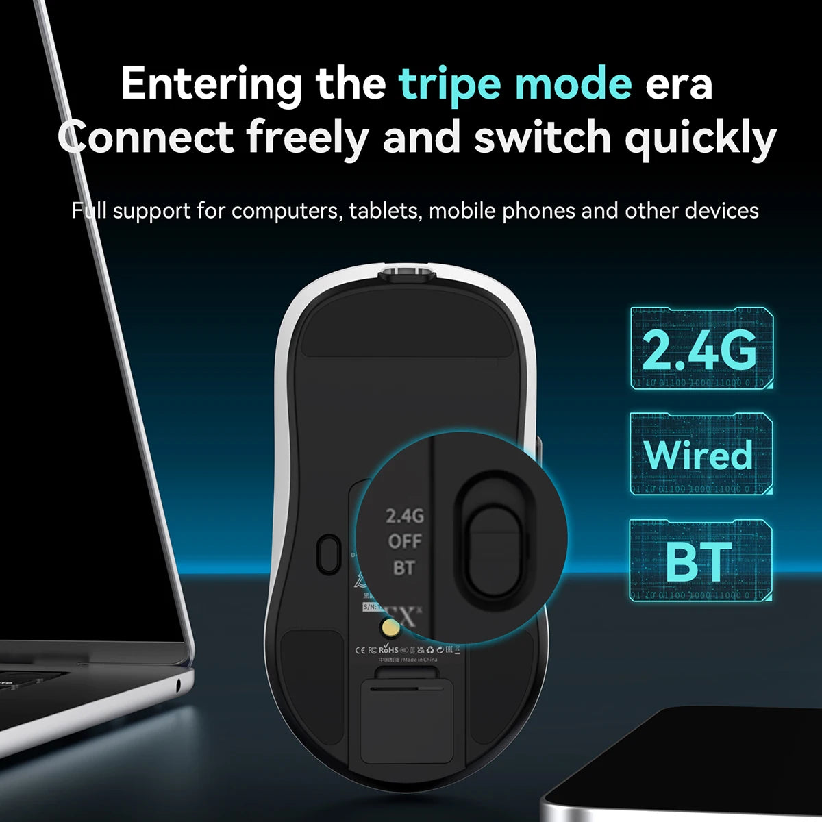 AJAZZ AJ159P MC wireless 1K gaming gaming mouse PAW3311 about 56g lightweight-support 1KHZ return rate non-porous lightweight